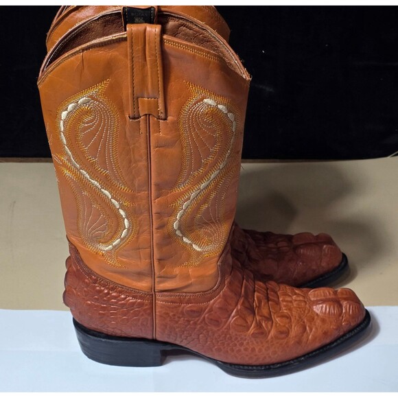Vintage Botas Paisa Crocodile Print Cowboy Boots – Men’s Size 7.5 Handmade